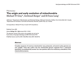 The origin and early evolution of mitochondria