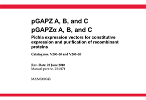 pGAPZ A, B, C Pichia pastoris Expression Vectors图谱